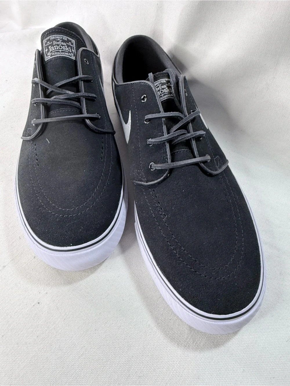 Nike SB Zoom Janoski OG+ Black and White Suede Skate Sneakers with foam and cork